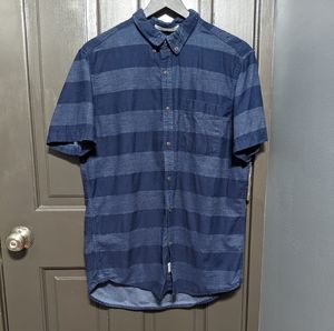 Denim & Flower Blue Striped Short Sleeve Button-Up